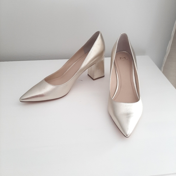 New Marc Fisher Gold Zala Heels 11 - Picture 2 of 15